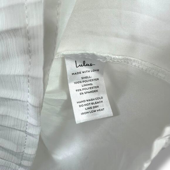 Lulus NWT Amalfi Coast White Pleated Flutter Sleeve Empire A-Line Mini Dress - Picture 11 of 11